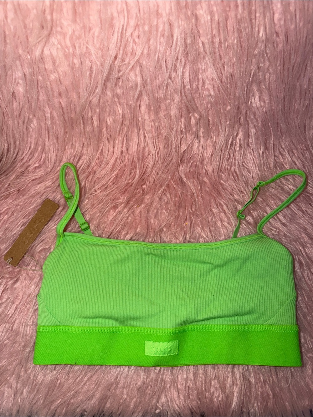 SKIMS Neon Green Ribbed Bralette